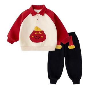 嘟嘟家宝宝拜年服过年衣服周岁礼服冬季儿童套装男童女童儿童童装