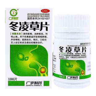 包邮 广宇制药冬凌草片100片咽喉肿痛声音嘶哑扁桃体炎咽炎口腔炎