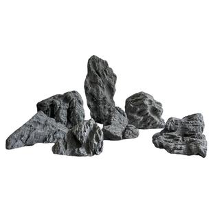 仿真石头玻璃钢英德石流水摆件室内绿植造景石道具假山石雕定制