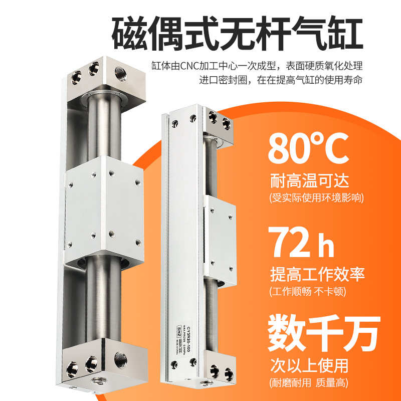 磁偶式无杆气缸带导轨长行程可调CY1R20CY3R10/15/32-100*400*350