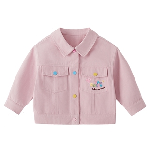 [抗菌纯棉]女童牛仔外套冬季儿童甜美衣服女大童翻领冬装大童衣服