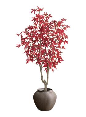 仿真绿植高端轻奢红枫树盆栽摆件