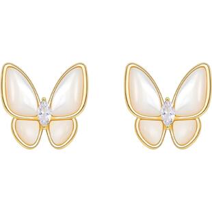 JAY月光白贝蝴蝶耳夹轻奢高级感小众无耳洞耳钉新款耳饰耳骨夹女