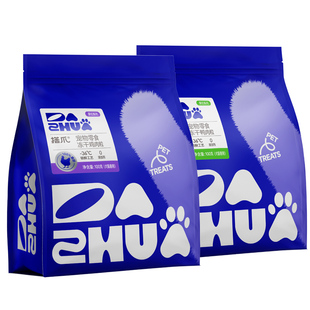 多送1包 中牧股份搭爪宠物猫狗100%鲜肉冻干鸡肉+鸭肉100克*2袋