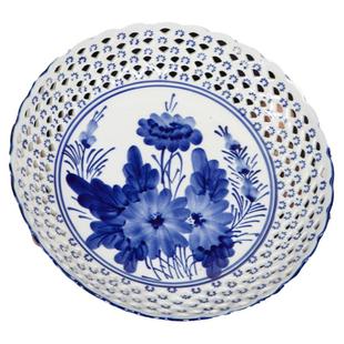 零食盘餐厅客厅茶几陶瓷果盘秋菊陶瓷大口径高足水果盘陶瓷果盘