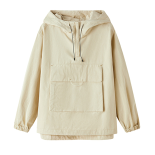 云上生活「晓光外套」轻户外全棉半门襟连帽休闲外套春秋季新款