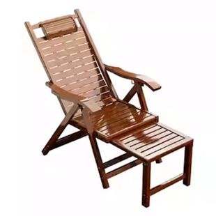 竹躺椅折叠椅老人休闲靠椅阳台夏凉午休午睡椅办公室家用懒人躺椅