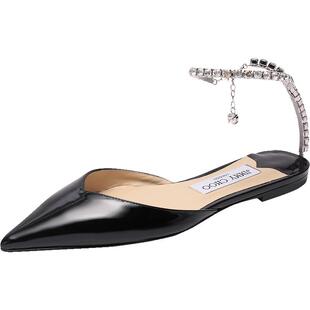 【自营】Jimmy Choo周仰杰 女士漆皮平底单鞋凉鞋 SAEDA FLAT BOB
