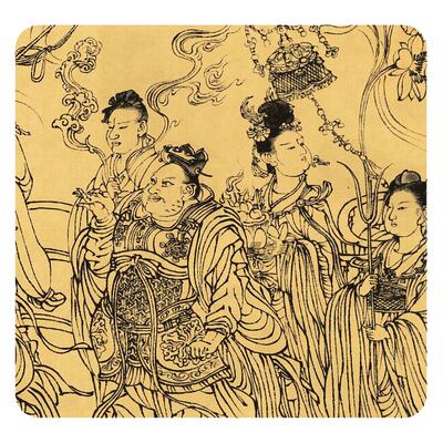 吴道子《八十七神仙卷》古画真迹真品高清微喷复制品古代白描长卷