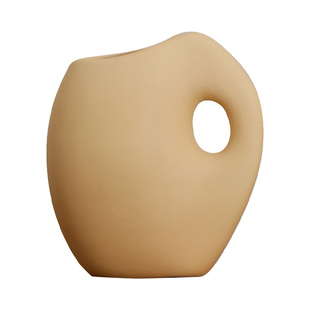 中古风书架摆件高级感小众艺术陶瓷花瓶法式侘寂风客厅茶室装饰品