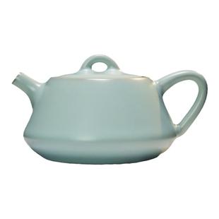 东道汝窑馆藏纪念款茶具茶壶客厅招待送礼陶瓷茶壶 石瓢壶 天青色