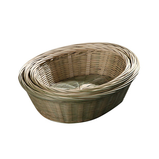 手工竹编水果篮创意家居零食干果盘竹篮子馒头筐竹编收纳筐点心篮