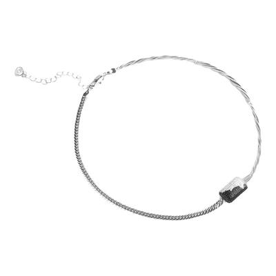 镜相TO不对称项链情侣项圈毛衣链