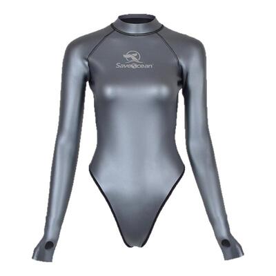 现货BestDive SaveOcean自由潜湿衣女2MM炫彩露背比基尼潜水服