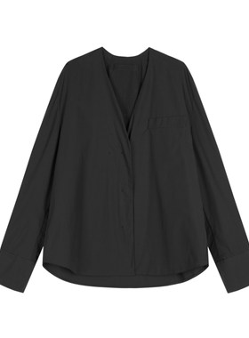 JNBY/江南布衣春季女装衬衫宽松V领长袖简约通勤小上衣5O3214480
