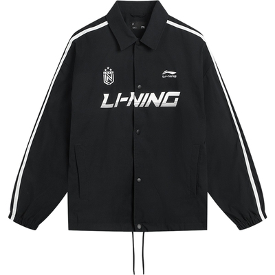 李宁防泼水宽松翻领男女同款夹克