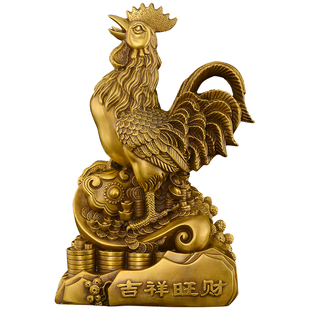 铜鸡摆件黄铜生肖鸡工艺品金属大吉大利金鸡报喜吉祥物大号铜公鸡