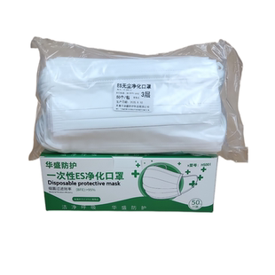 ES无尘口罩一次性无尘室专用口罩50只盒装光滑净化口罩双层不起毛
