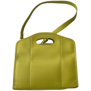 韩系新品自制简约软皮通勤手提包绿色单肩包托特休闲公文斜挎包女