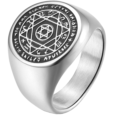 六芒星十二星座戒指男单身戒嘻哈