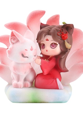 狐仙小红娘植绒盲盒国潮摆件