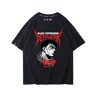 剑风传奇动漫BERSERK格斯格里菲斯周边短袖男潮复古T恤半截袖