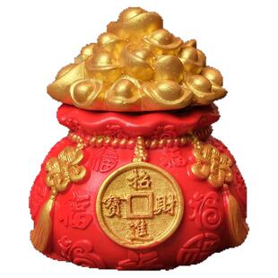 2025蛇年摆件财神爷聚宝盆福袋汽车家居桌面装饰品新年小礼品