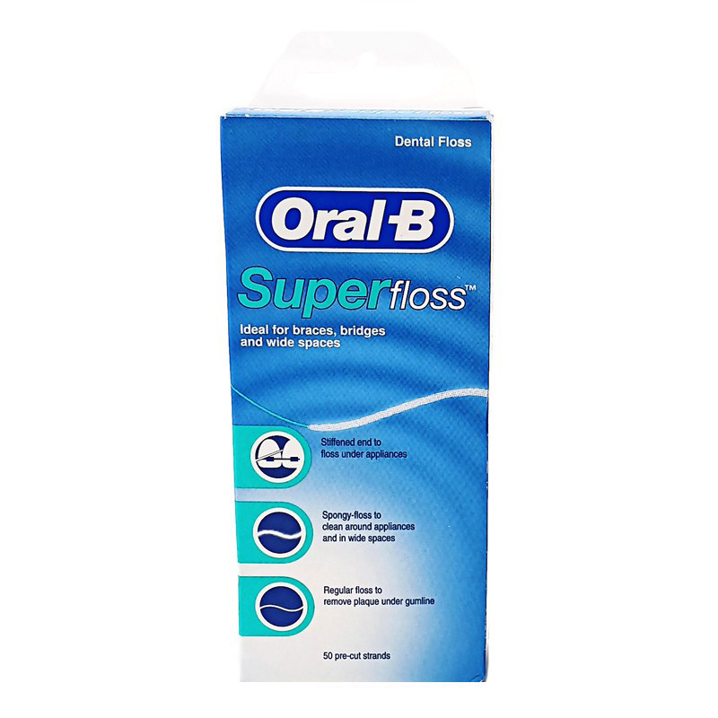 美国进口欧乐正畸钢牙套牙线矫正牵引牙线ORALB超级细家庭装牙线