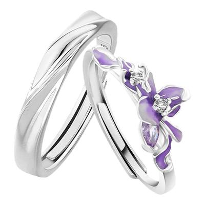 KOOKISS鸢尾之约925银情侣对戒