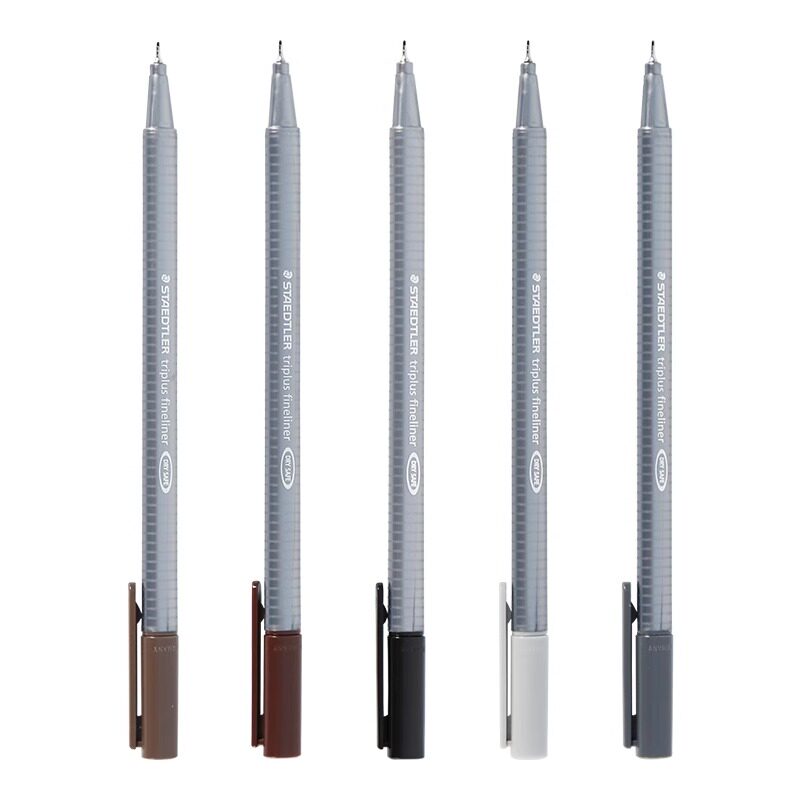 德国施德楼334勾线笔学生美术国画专用0.3mm针管笔彩色纤维笔草图笔手绘水彩工笔画黑色漫画描线笔儿童绘画笔