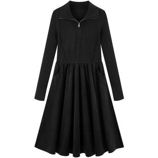 太平鸟女装2025年冬季款法式拼接连衣裙A1FAE4219