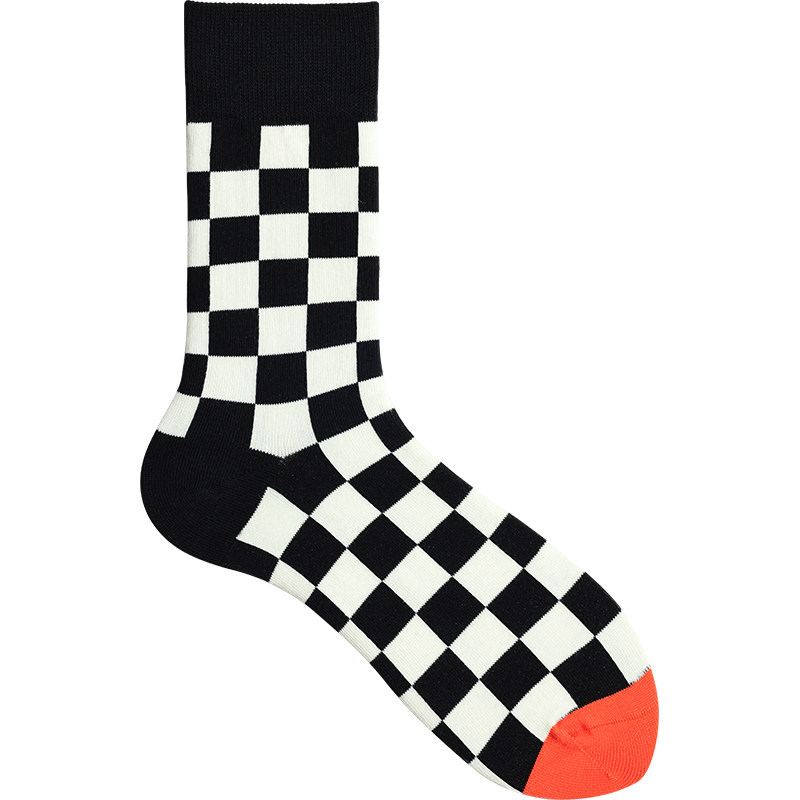 【限时直降】SOX&CO.商务男正装中筒袜黑白格子棉袜ins袜子四季款