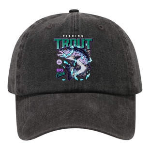 新款钓鱼俱乐部帽子男女棒球帽百搭男士纯棉帽子户外鸭舌帽遮阳帽