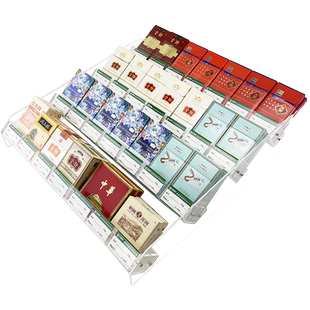 便利店超市美宜佳卖摆放烟香烟架子展示架烟盒亚克力陈列小型斜坡