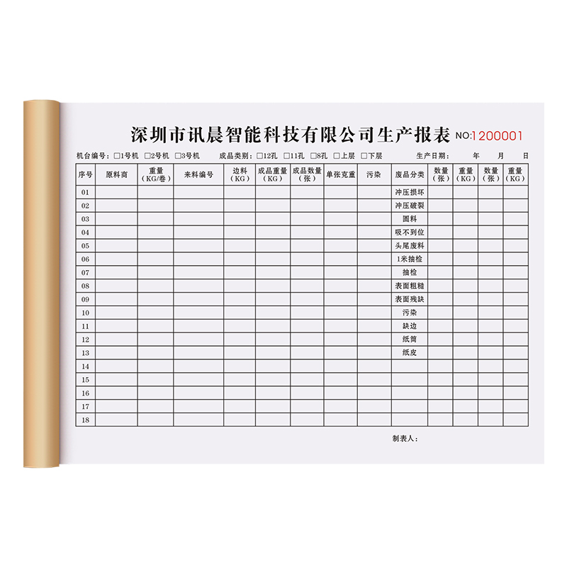 【报表定制】记账本登记表台账本考勤表库存盘点表制程检验记录表