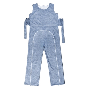 阿尔茨海默症约束连体裤瘫痪失智拉链开腿连体衣防抓防拉狂躁老人