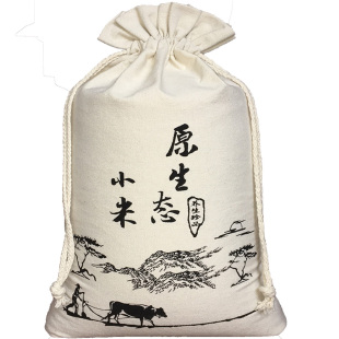 米袋子定制批发五斤十斤装小米袋子布袋帆布20斤装大米小米包装袋