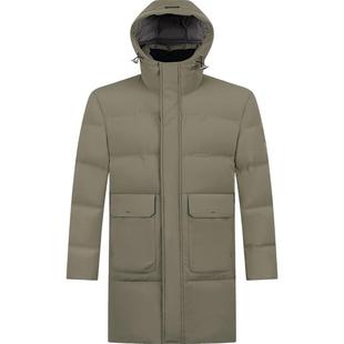 【鹅绒】柒牌男装清仓连帽中长款羽绒服男冬季户外休闲保暖厚外套