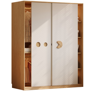 国补全实木推拉门儿童衣柜家用小户型男孩女孩收纳柜定制宝宝衣橱