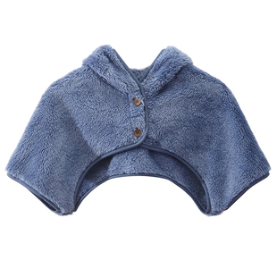 加绒披肩帽睡觉专用连肩冬季护头防风护肩加绒保暖珊瑚绒