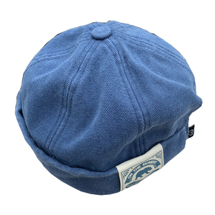 帽子男日系复古贴布瓜皮帽雅痞圆顶地主帽潮春秋百搭休闲贝雷帽女