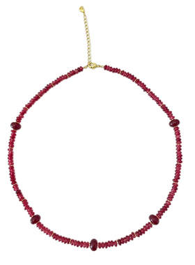 新中式红色天然石小众设计项链