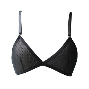 性感法式内衣女三角杯蕾丝文胸女超薄无钢圈胸罩透明奶头情趣风骚