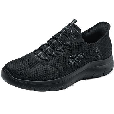 Skechers斯凯奇闪穿鞋春季男鞋运动休闲鞋网面爸爸鞋一脚蹬