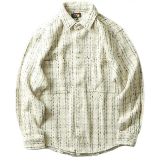 清仓牛货  定制粗纺格子 春秋冬男士长袖衬衫时尚休闲衬衣潮百搭