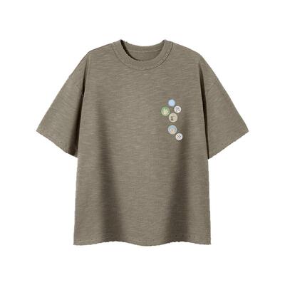 PSO Brand男装女装安本棉动物破洞短袖T恤百搭宽松情侣半袖体恤