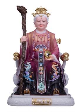 骊山老母汉白玉神像供奉摆件