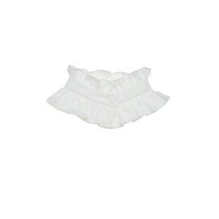 百看不厌~经典入门奶白色玫瑰花秋冬叠穿木耳边假领子护颈显瘦