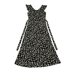 oo&vv碎花无袖连衣裙女2025夏新款甜美淑女修身荷叶边裙子新显高