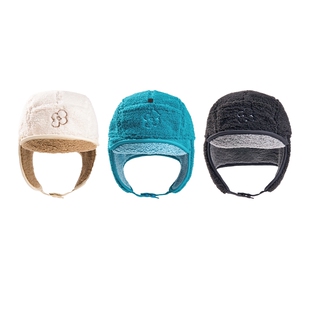 上森蓝色雷锋帽子女秋冬款毛绒保暖防风帽大头围显脸小冬帽senpop